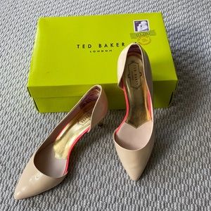 Ted Baker, kitten heeled, patent leather shoes